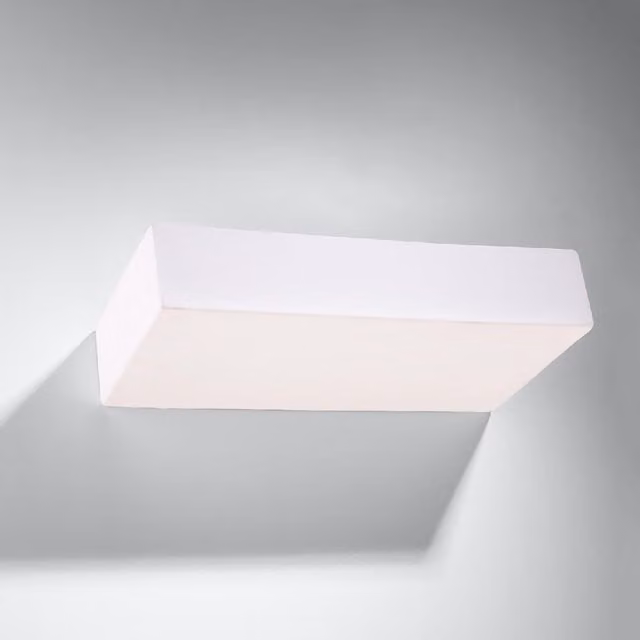 Aplique de pared Sollux Lighting en cerámica blanca con casquillo G9, IP20, An/P/Al: 15.5 x 31.0 x 6.5 cm