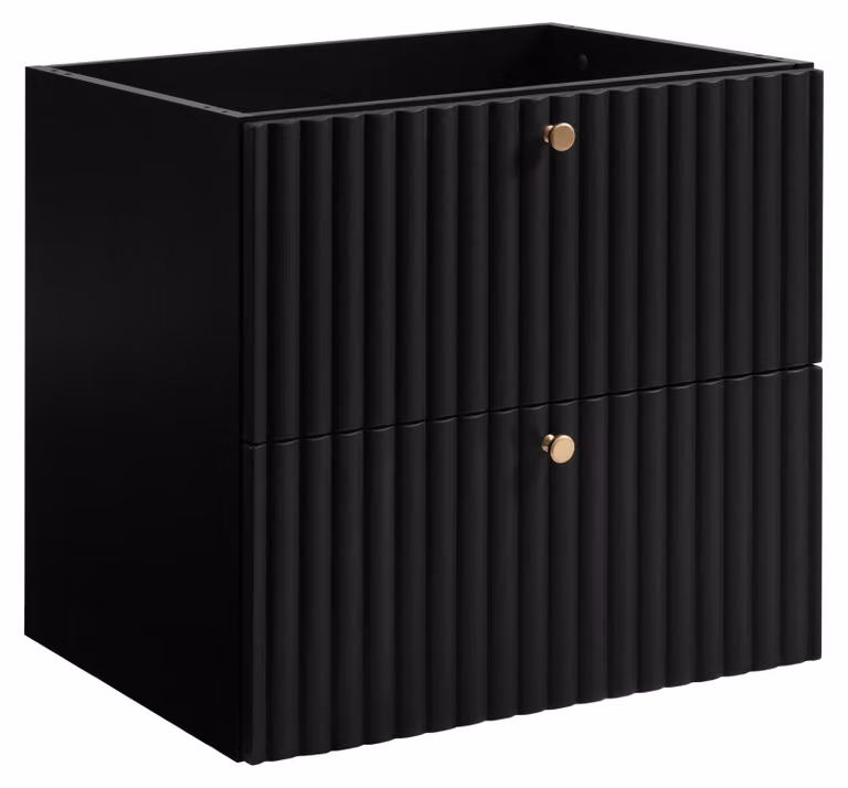 Mueble de baño suspendido Black Royal con diseño de mármol y tiradores intercambiables de 3E 3xE living.com, An/P/Al: 60 x 44,4 x 58,6 cm