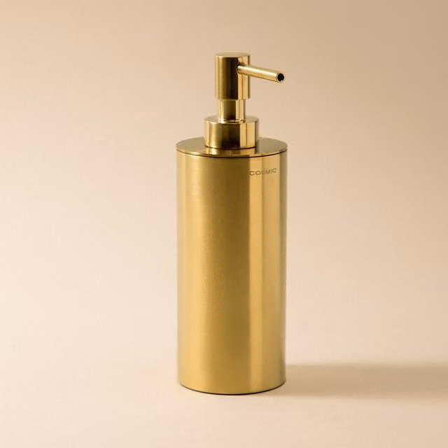 Dosificador de jabón Cosmic Architect S+ de metal color oro, recargable, capacidad 240 ml