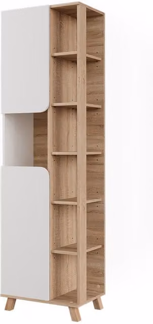 Armario de baño Vicco Karen Sonoma y Blanco con 2 puertas, An: 50 cm, Al: 175 cm