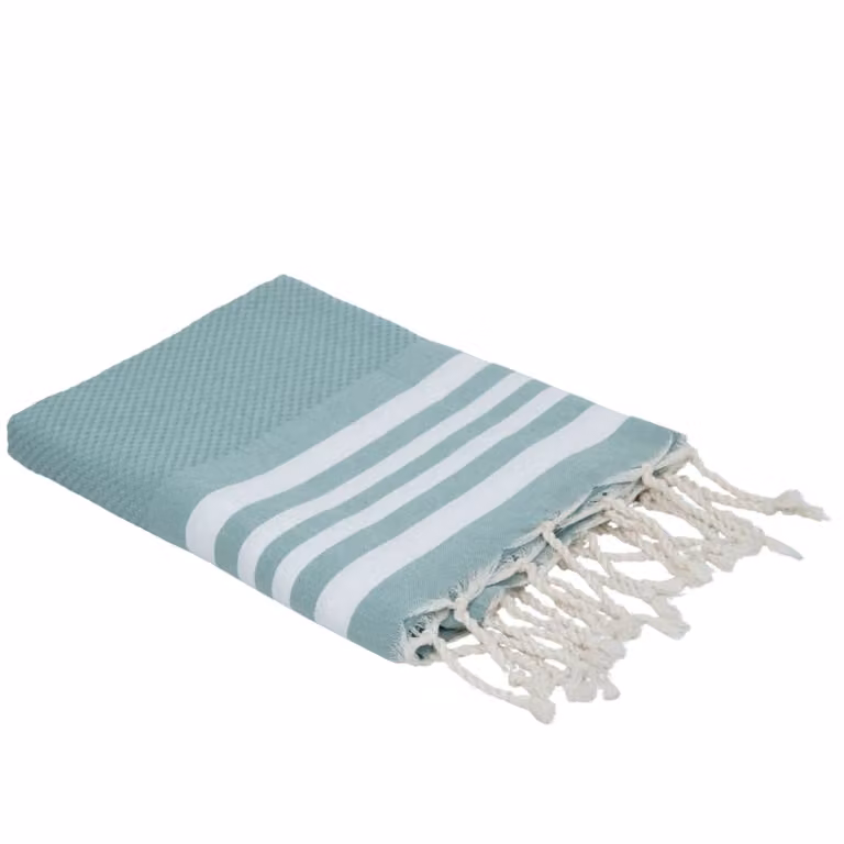 Fouta de algodón Febronie con diseño de panel de abeja en color verde, 100 x 200 cm