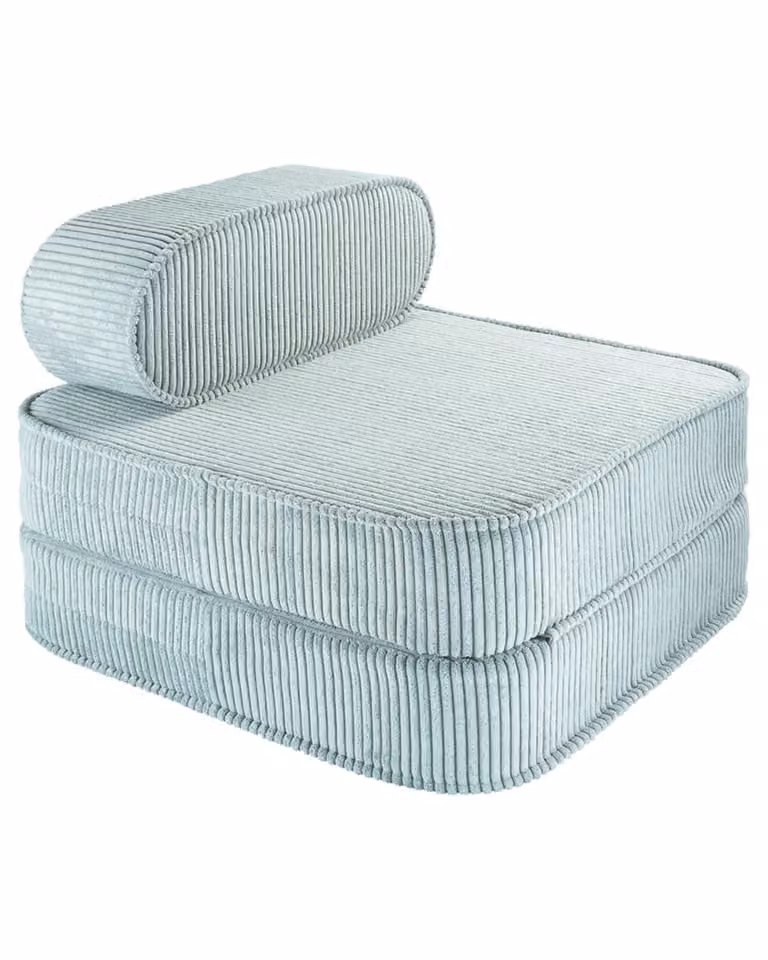 Sillón cama Wigiwama de pana en color verde para salón o habitación infantil, An/P/Al: 65 x 25 x 60 cm