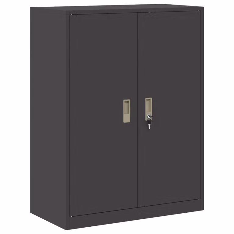 Armario de almacenamiento industrial vidaXL en metal negro con puertas batientes An/P/Al: 80 x 40 x 105 cm
