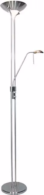 Lámpara de suelo LED Tween Light en blanco y plata, regulable y ajustable, Altura: 180 cm