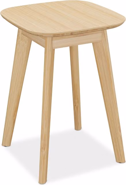 Taburete de bambú relaxdays color beige para cocina, comedor o baño, An/P/Al: 33 x 33 x 46 cm