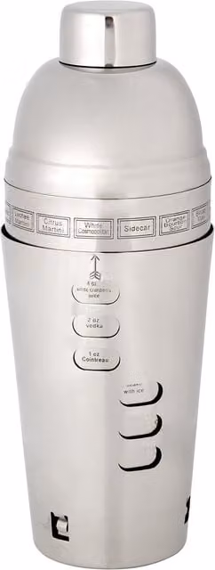 Coctelera de acero inoxidable con recetas Chicago de El Corte Inglés en color plata