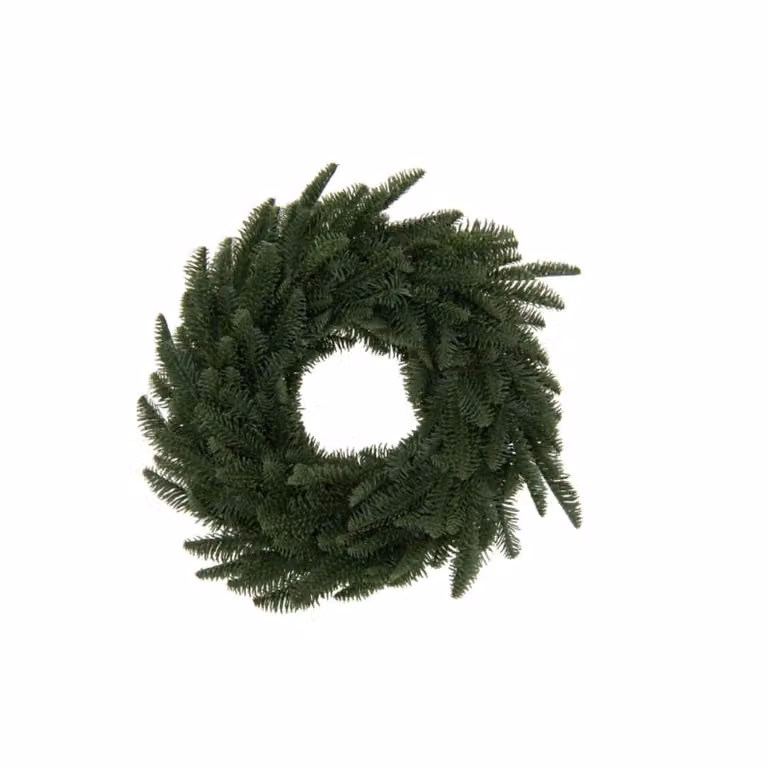 Corona navideña artificial de J-line en plástico verde oscuro, diámetro: 40 cm