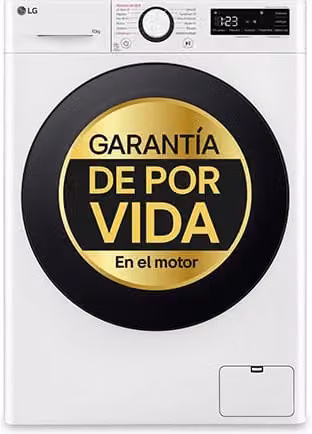 Lavadora de carga frontal LG F4WR6010AGW de 10 kg, 1400 rpm, color blanco con tecnología AI Direct Drive, TurboWash 360 y programas de vapor