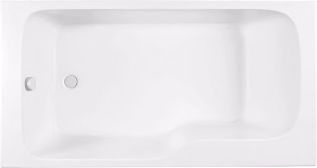 Bañera de ducha rectangular Jacob Delafon Malice versión izquierda en blanco brillo, An/P/Al: 160 x 85 cm