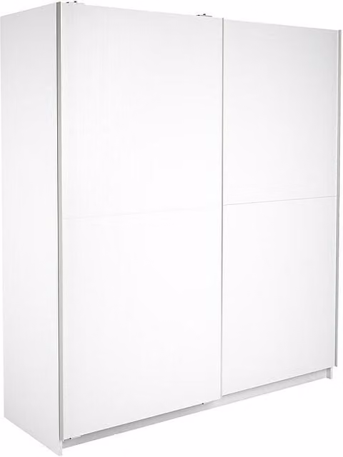 Armario Ropero Meka Block de 2 Puertas Correderas en Blanco con Diseño Moderno An/P/Al: 180 x 60 x 200 cm