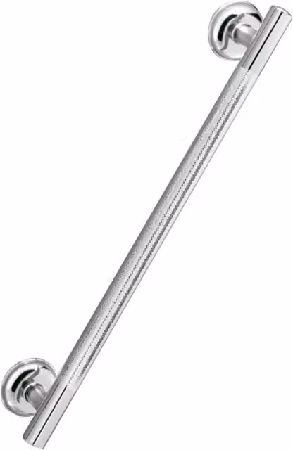 Asidero para baño Beltrán de tubo recto antideslizante en acero inoxidable color plata cromado