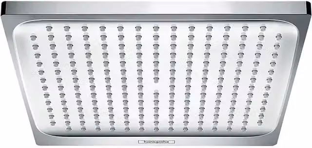 Rociador de ducha Hansgrohe Rain cuadrado en cromo, An/An/Al: 24 x 24 cm