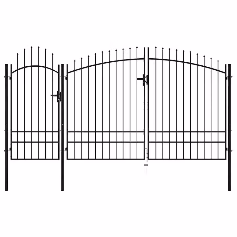 Puerta de jardín doble videx de acero negra An/Al: 400 x 195 cm