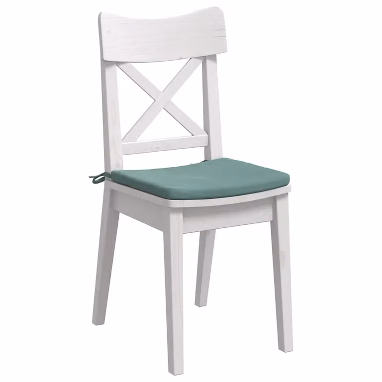 Set de 4 cojines para asiento vidaXL de terciopelo verde, diseño ergonómico y cuadrado, con funda lavable y anclaje, An/An/Al: 40 x 40 x 3 cm