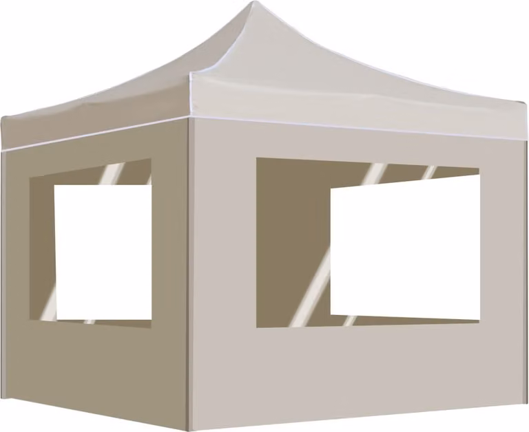 Carpa plegable profesional Syfax con paredes de aluminio y PVC en color beige An/P/Al: 300 x 305 x 300 cm