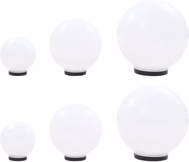 Juego de 6 lámparas LED esféricas decorativas HELLOSHOP26 en color blanco para jardín y terraza