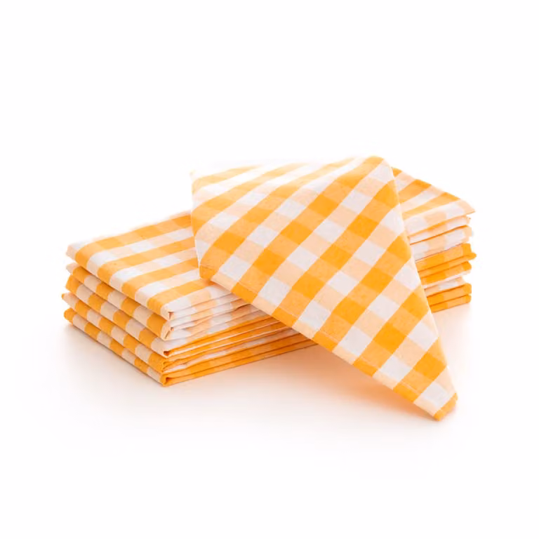 Lote de 6 servilletas de tela de algodón Gamusi color amarillo de 45 x 45 cm