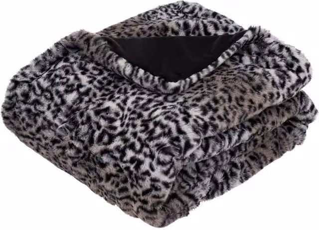Manta de piel sintética con estampado de leopardo Feeric Lights & Christmas, An/P: 125 x 150 cm