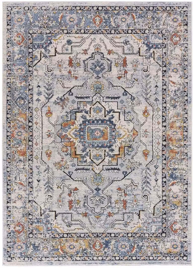 Alfombra vintage Atticgo de polipropileno y poliéster en gris y multicolor, An/P: 120 x 170 cm