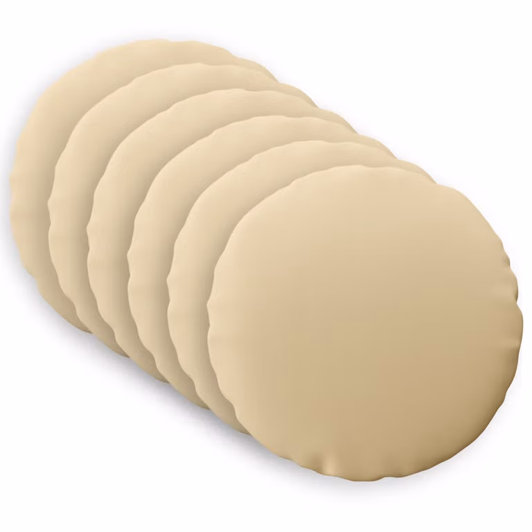 Set de 6 fundas de almohada redondas HEERLEN de vidaXL en color beige, fabricadas en poliéster, Diámetro: 50 cm