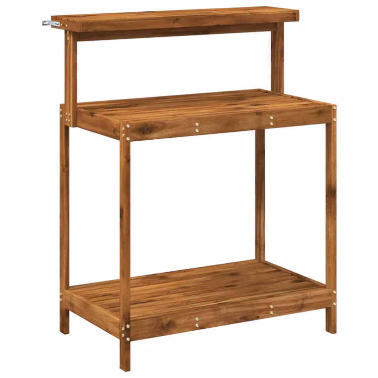 vidaXL Banco de Trasplante de Madera de Acacia para Jardín, Color Marrón, An/P/Al: 86,5 x 48,5 x 106 cm