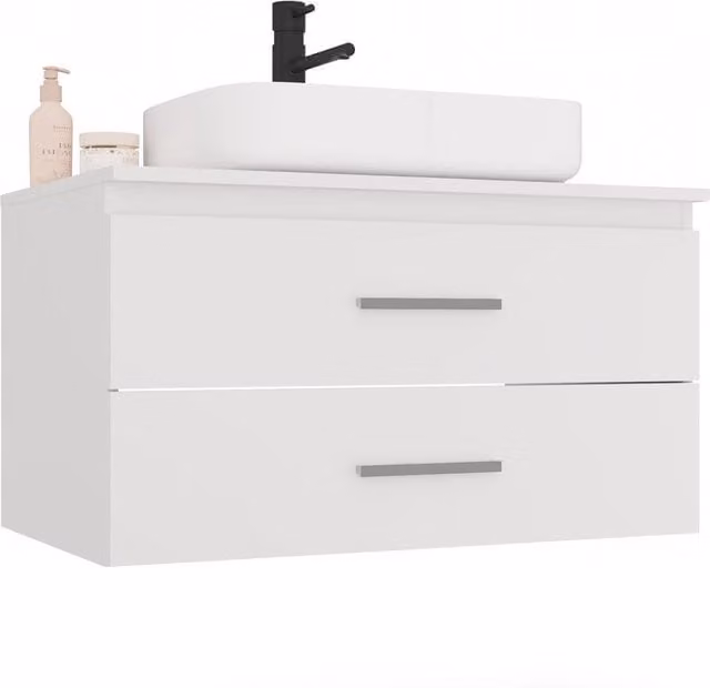 Mueble de baño moderno de 3XE LIVING en color blanco con acabado mate, suspendido, An/P/Al: 80 x 45 x 50 cm
