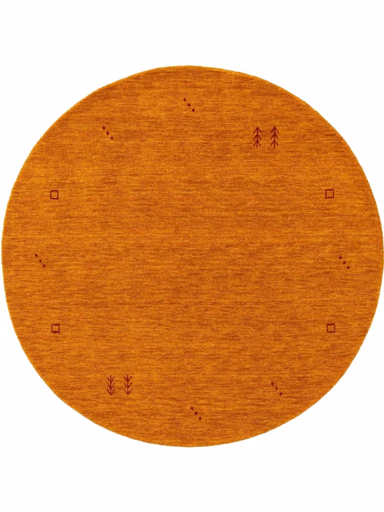 Alfombra redonda de lana Benuta Gabbeh color amarillo Diámetro: 160 cm