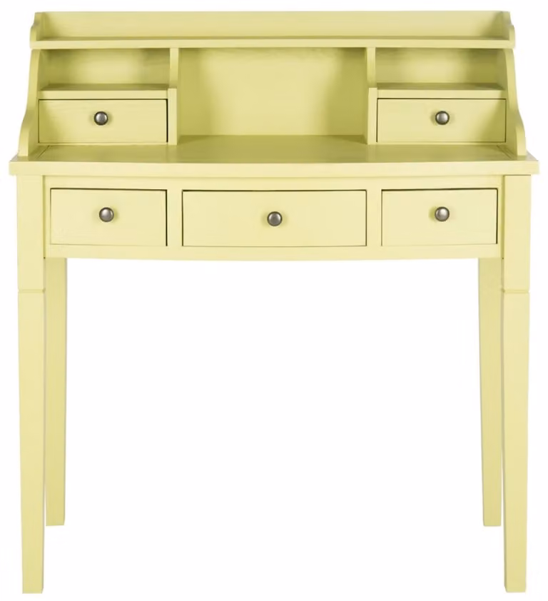 Escritorio de secretaria moderno Safavieh en madera de pino y MDF color verde