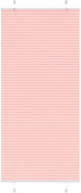 Estor plisado semi transparente rosa de poliéster vidaXL An/Al: 95 x 200 cm