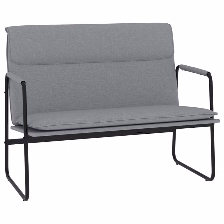 vidaXL Banco de tela gris moderno An/P/Al: 100 x 64 x 80 cm