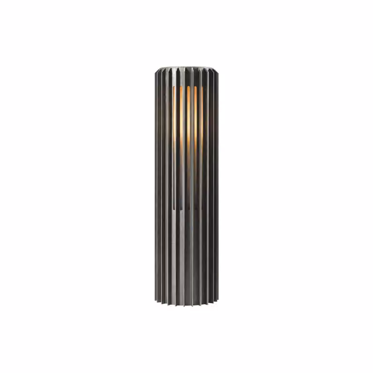 Baliza luminosa de jardín Nordlux Aludra en aluminio gris, atenuable y resistente al agua salada