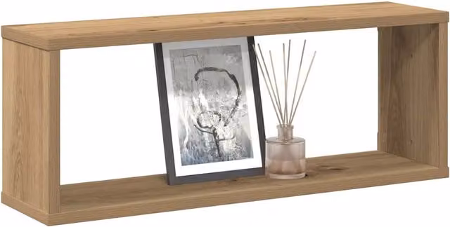 Set de 2 estantes cubo de pared vidaXL en madera color roble marrón An/P/Al: 60 x 15 x 23 cm