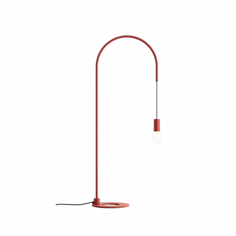 Lámpara de mesa Zafferano de aluminio en color rojo, Altura: 113,6 cm