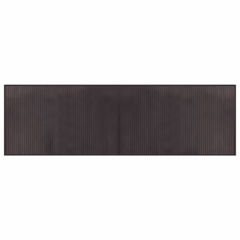 Alfombra rectangular de bambú vidaXL marrón oscuro, antideslizante, An/P: 60 x 200 cm