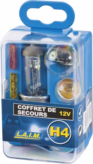 Kit de bombilla de emergencia H4 IMDICAR con reflector de cristal transparente y luz blanca de halógeno