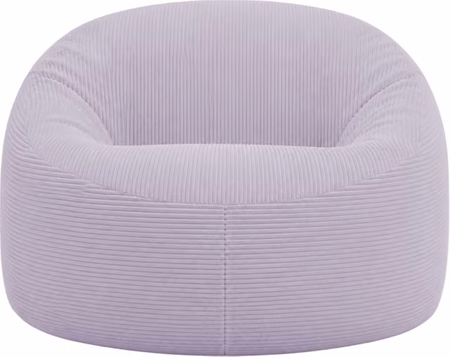 Puff Bananair de pana de canal ancho con funda desenfundable, color violeta, An: 100 cm