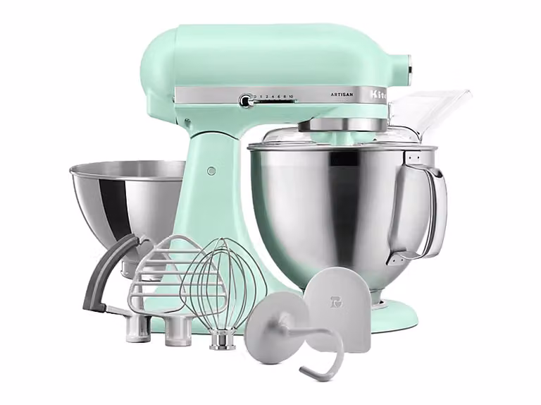 Robot amasador KitchenAid Artisan 5KSM195PSESD de 300 W con bol de 4,7 l en color verde y acabados en acero inoxidable