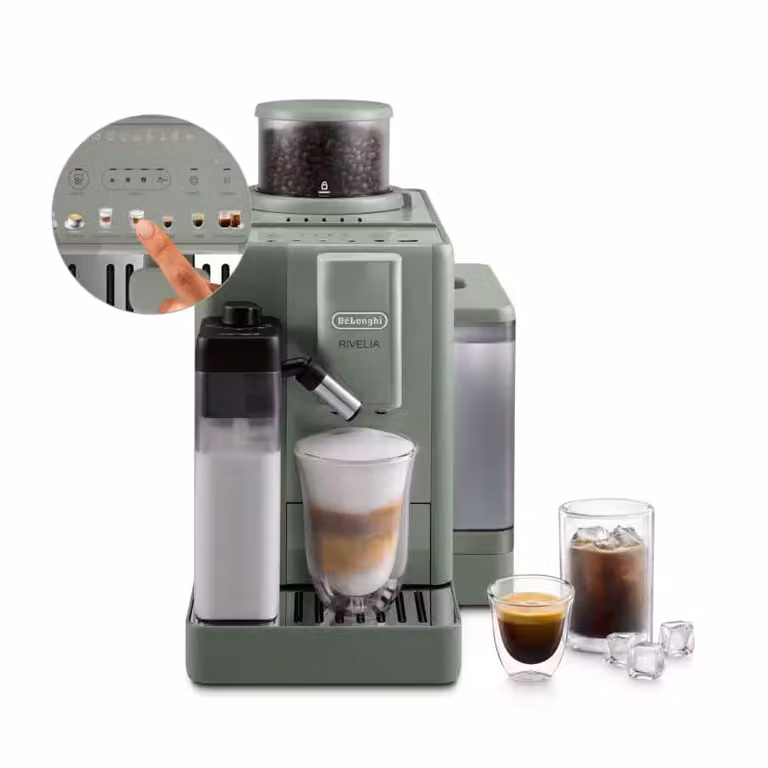 Cafetera automática De'Longhi Rivelia Start con función Cold Brew, color verde jade, modelo EXAM420.55.GR