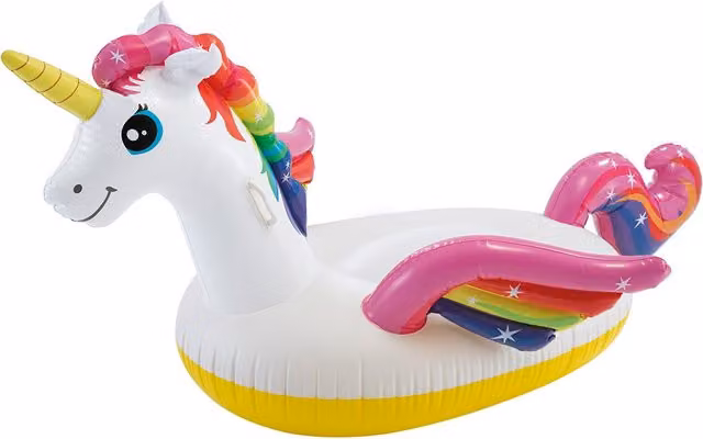 Colchón inflable Unicorn Island de Intex en rosa y multicolor