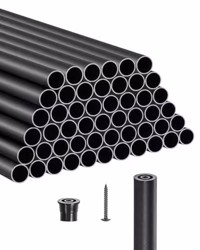 Pack de 51 balaustres de aluminio VEVOR para barandilla de escalera, diseño redondo hueco en color negro mate, altura: 81,3 cm