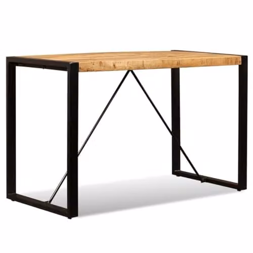 Mesa de comedor rectangular Helloshop26 de madera de mango maciza y metal en color marrón y negro An/P/Al: 120 x 60 x 76 cm