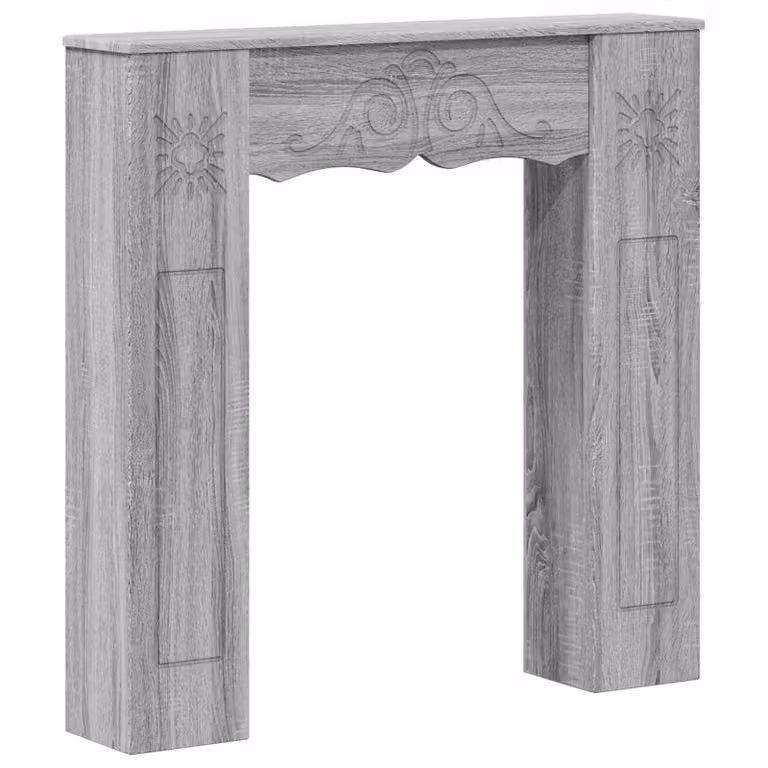 Marco de chimenea moderno vidaXL de madera en color gris, An/Al/P: 102 x 102 x 20 cm