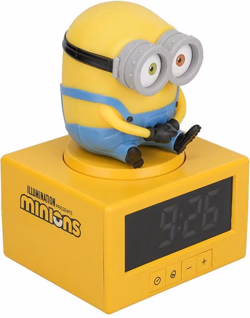 Reloj Despertador Digital Minions de Paladone, Amarillo y Multicolores, Altura: 16 cm