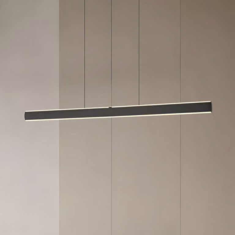 Lámpara colgante LED Arvon de Lucande en metal negro, atenuable y de estilo moderno para salón o comedor