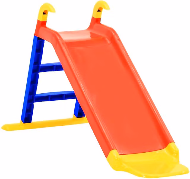 Tobogán para niños vidaXL de polipropileno resistente a la intemperie y rayos UV en colores rojo, azul o amarillo con una altura de 141 cm