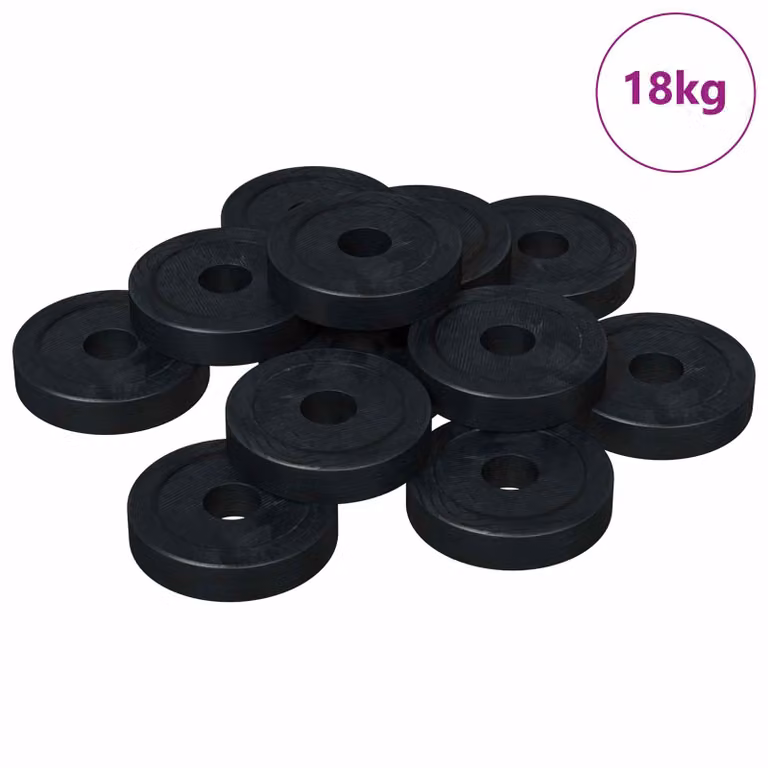Set de 36000 arandelas planas de nylon vidaXL en color negro, Diámetro: 15 mm, Grosor: 1,5 mm