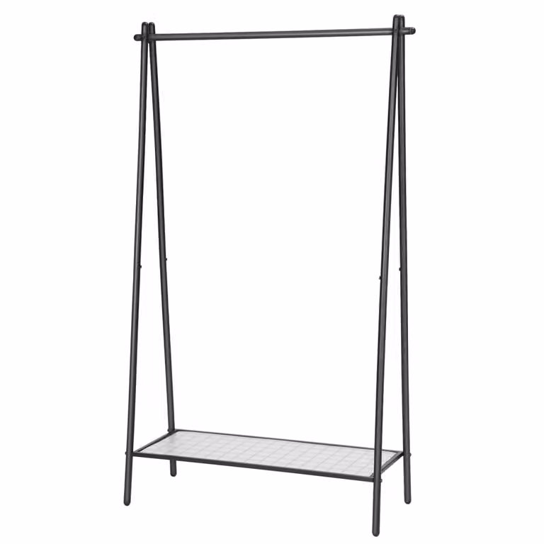 Perchero de ropa Songmics con barra y estante en negro mate, An/P/Al: 33,5 x 40 x 153 cm
