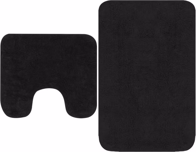 Conjunto de 2 alfombrillas de baño antideslizantes de algodón Vidaxl, color antracita
