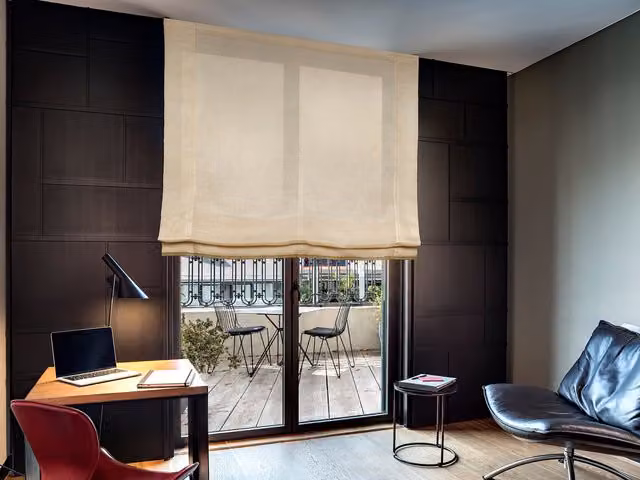 Estor plegable Easydeco color beige An/Al: 180 x 175 cm