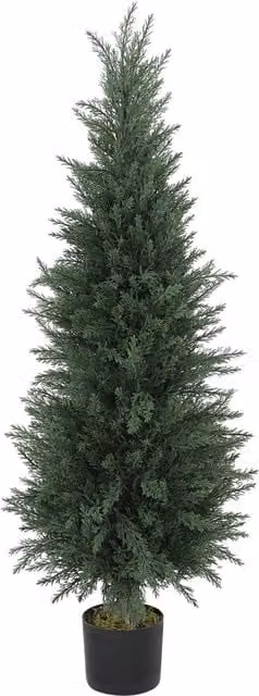 Planta de Ciprés Artificial NORTHIX de color verde con maceta, resistente a los rayos UV y con 638 hojas de plástico, Altura: 120 cm, Ancho: 40 cm, Profundidad: 40 cm